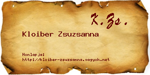 Kloiber Zsuzsanna névjegykártya